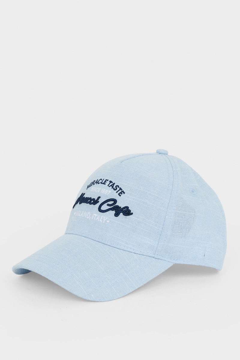 DeFacto Blue Woman Embroidered Woven Cap Casual - Image 1